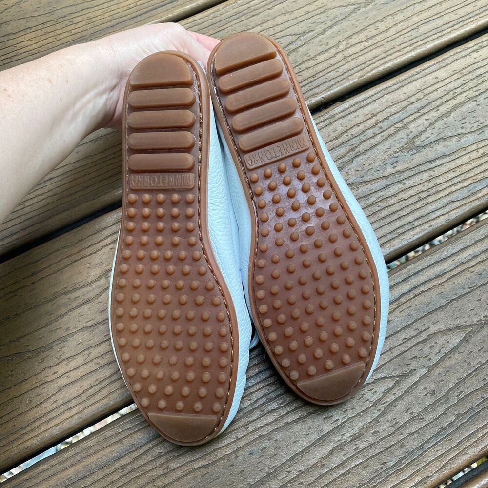 Minnetonka Moccasin Leather Kilty Plus Women's 8 Color White leather - Picture 8 of 10